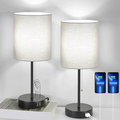 Sano Moderne Tafellamp Set | USB-Poorten en Stopcontact