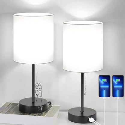 Sano Moderne Tafellamp Set | USB-Poorten en Stopcontact