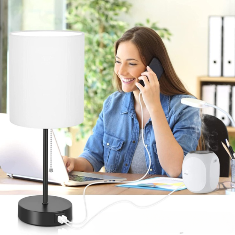 Sano Moderne Tafellamp Set | USB-Poorten en Stopcontact