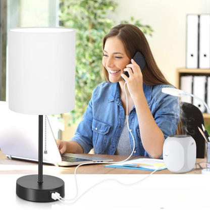 Sano Moderne Tafellamp Set | USB-Poorten en Stopcontact