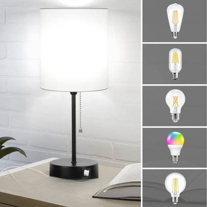 Sano Moderne Tafellamp Set | USB-Poorten en Stopcontact