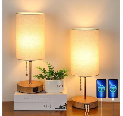 Sano Moderne Tafellamp Set | USB-Poorten en Stopcontact