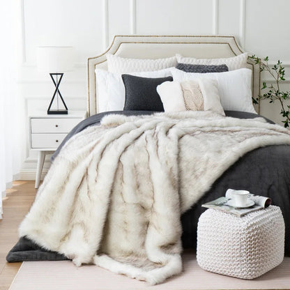 Sanza Fleece Deken voor op de Bank | Zacht, Warm met Vossenprint