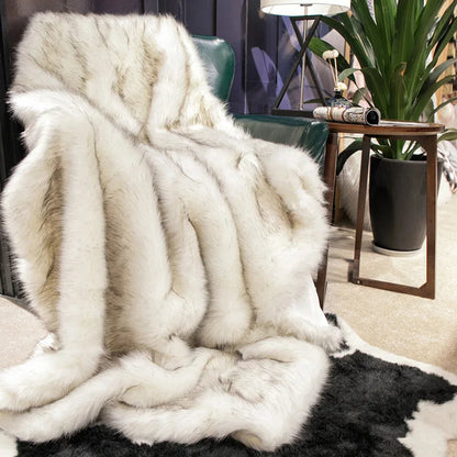 Sanza Fleece Deken voor op de Bank | Zacht, Warm met Vossenprint
