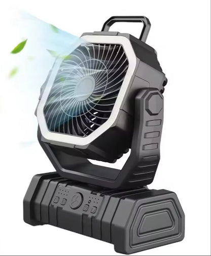Draagbare campingventilator met LED-licht – koel blijven zonder stroom