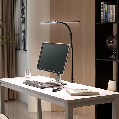 Sento Bureaulamp | Dimbaar LED, 3 Lichtkleuren, Zwanenhals, Metalen Klem