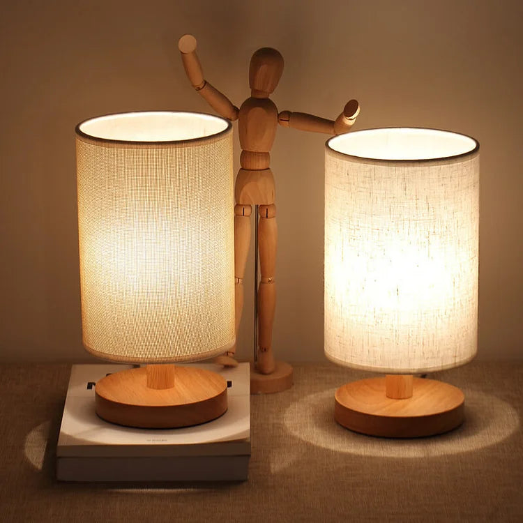Sento Tafellamp | Organisch Hout & Linnen, Dimbaar, 3 Lichtkleuren