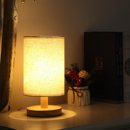 Sento Tafellamp | Organisch Hout & Linnen, Dimbaar, 3 Lichtkleuren