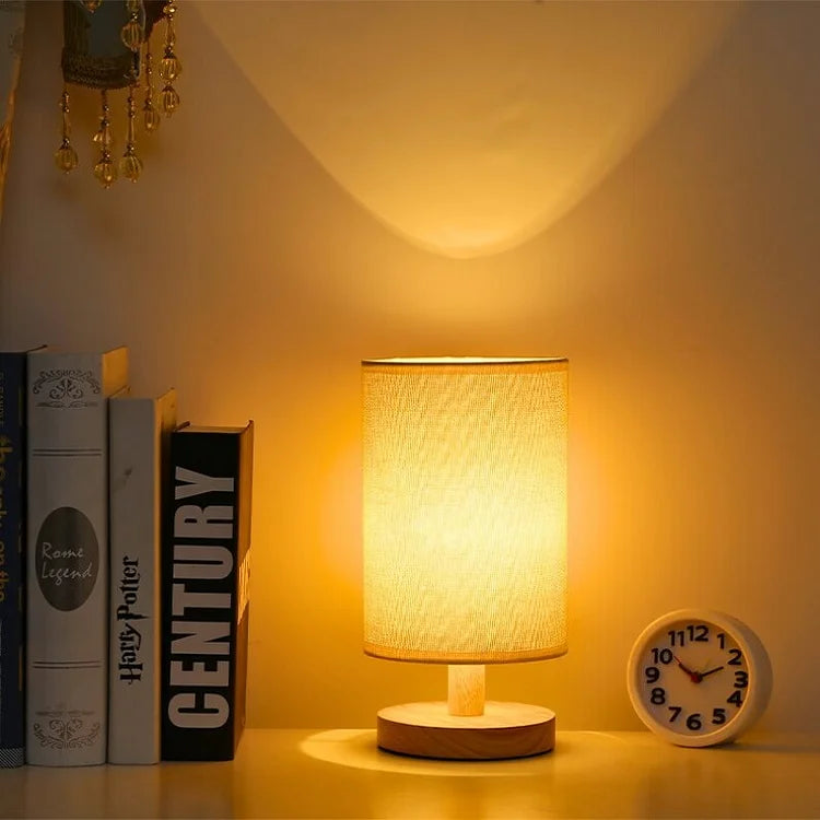 Sento Tafellamp | Organisch Hout & Linnen, Dimbaar, 3 Lichtkleuren