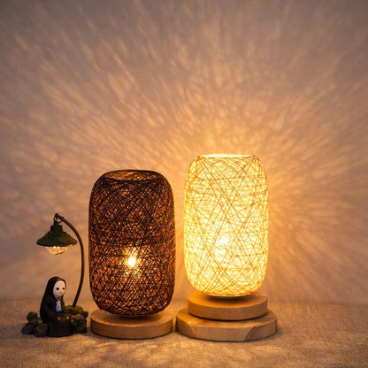 Sento Tafellamp | Rotan & Hout, Japandi-Stijl