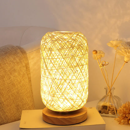 Sento Tafellamp | Rotan & Hout, Japandi-Stijl