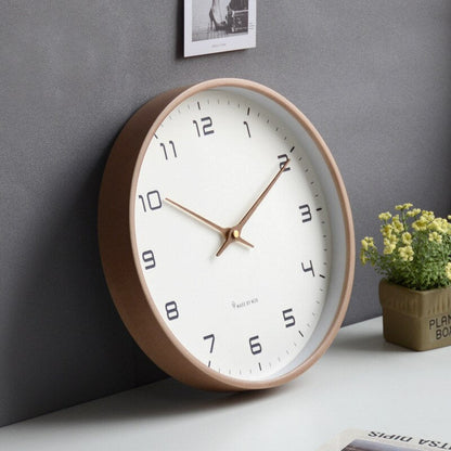 Sento Wandklok | Scandinavisch Massief Hout, Fluisterstil