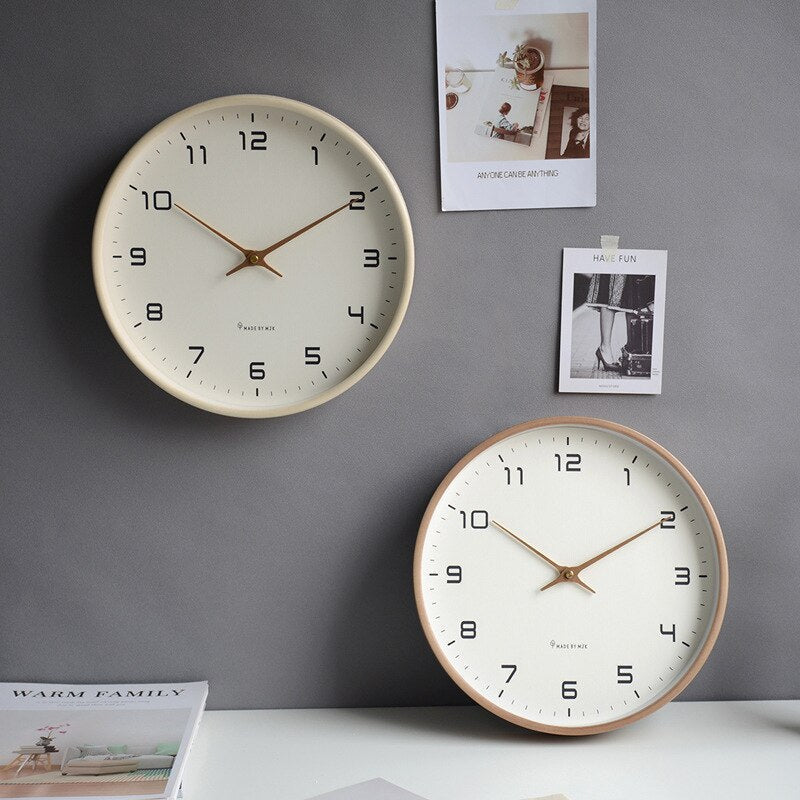 Sento Wandklok | Scandinavisch Massief Hout, Fluisterstil