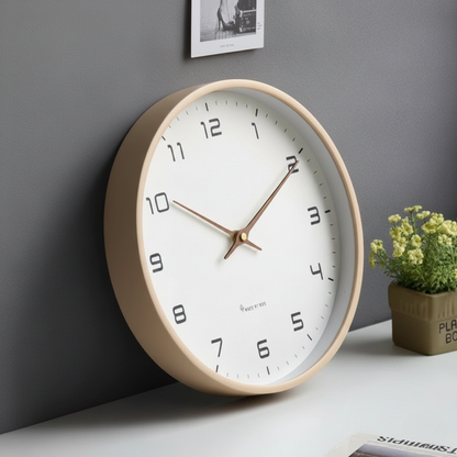 Sento Wandklok | Scandinavisch Massief Hout, Fluisterstil