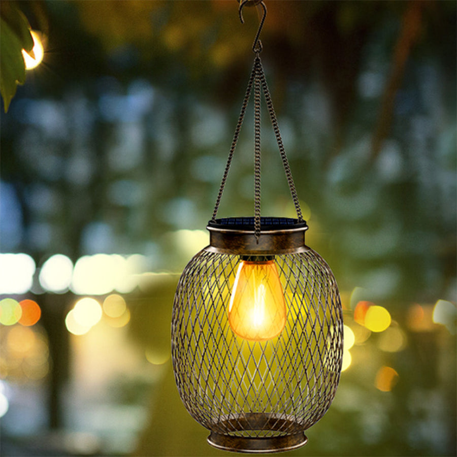 Solaire Buitenlamp | Zwarte Solar Lantaarn met Sensor en Warm Wit LED Licht