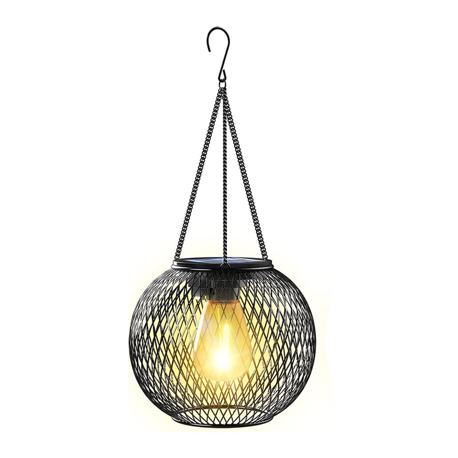 Solaire Buitenlamp | Zwarte Solar Lantaarn met Sensor en Warm Wit LED Licht