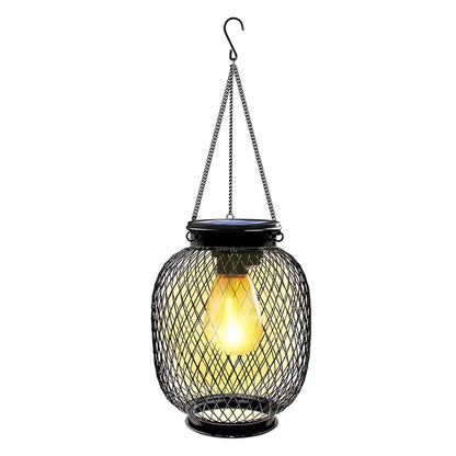 Solaire Buitenlamp | Zwarte Solar Lantaarn met Sensor en Warm Wit LED Licht