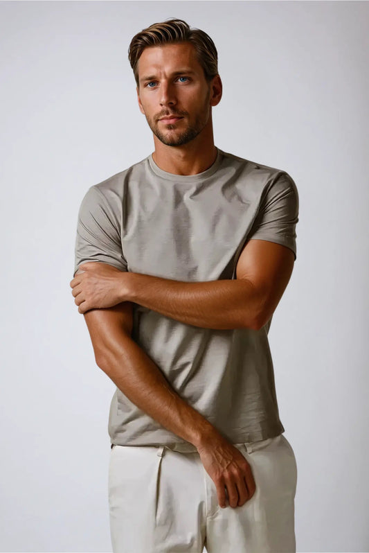 Heren t-shirt – taupe
