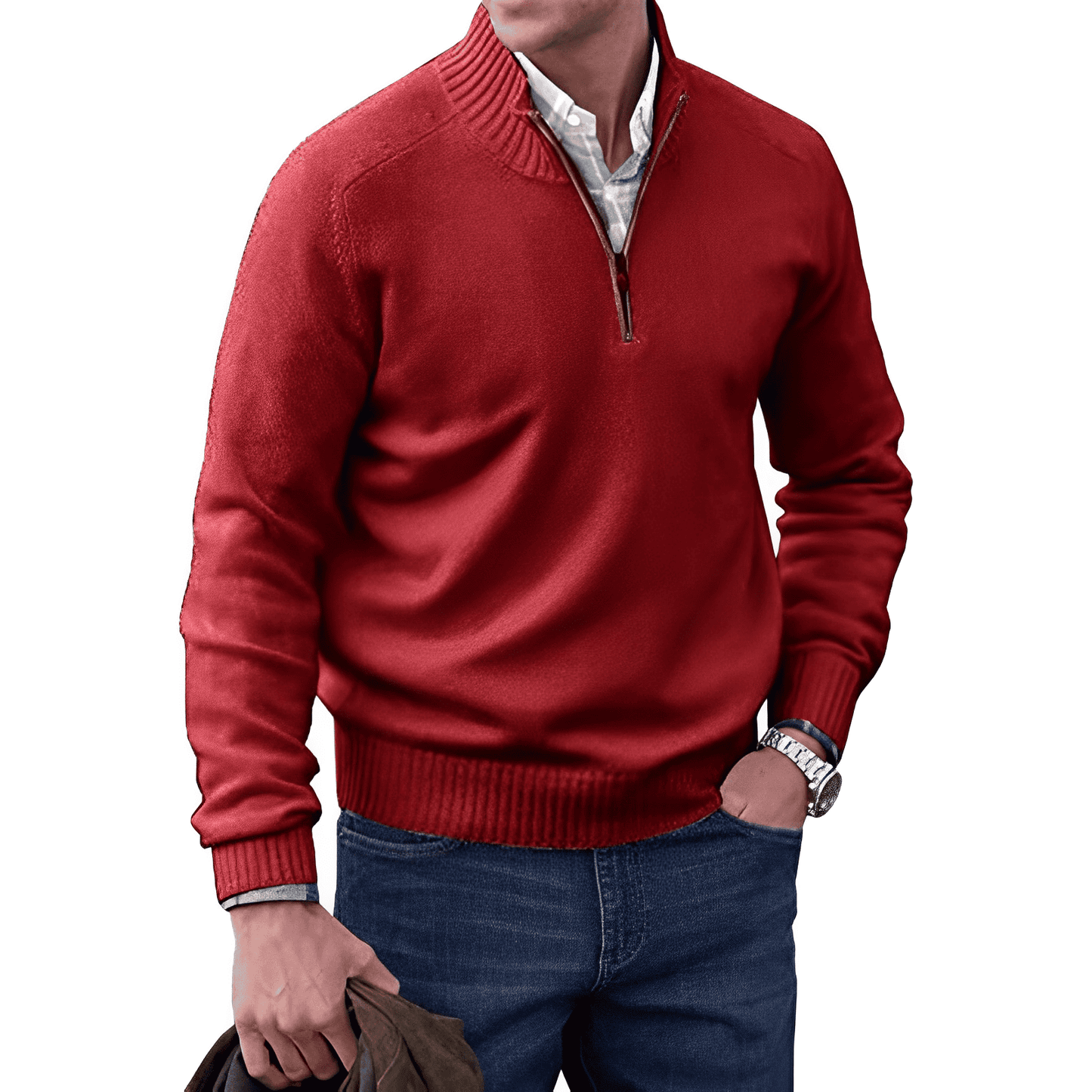 Benoit elegante trui met ritssluiting
