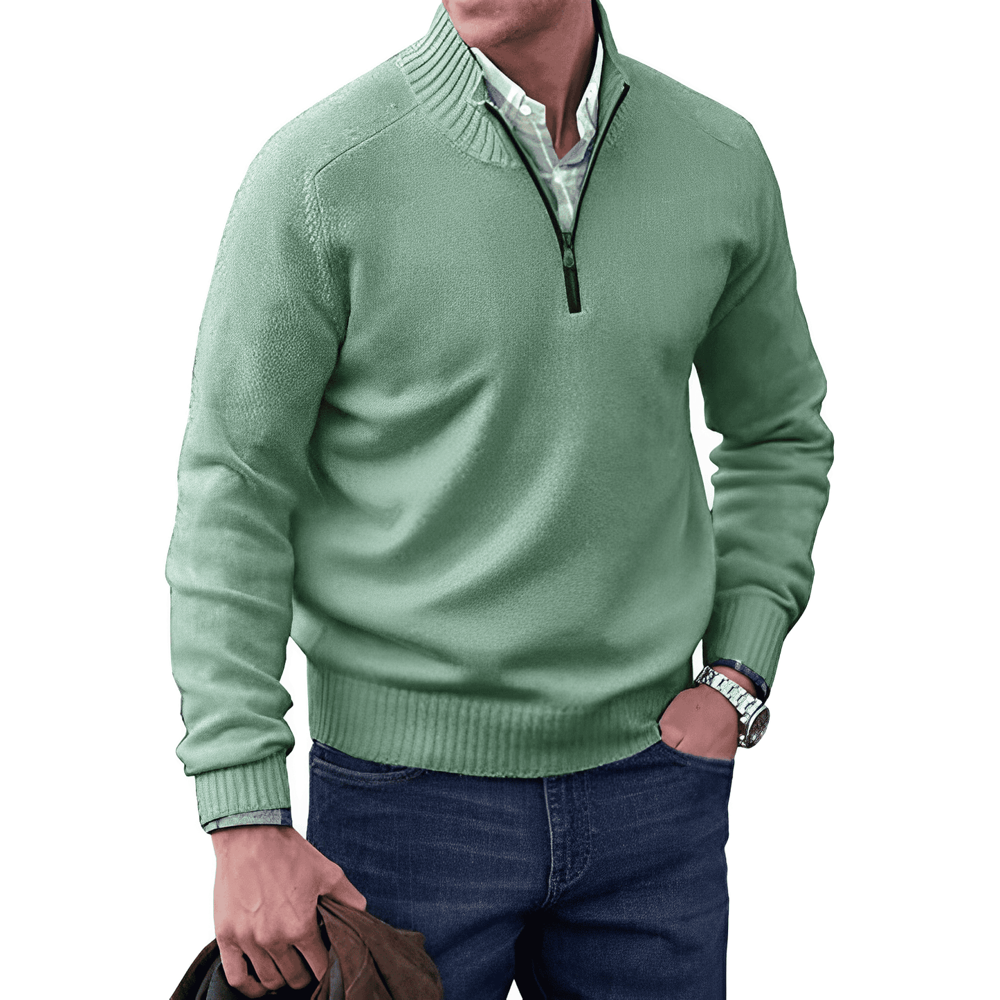 Benoit elegante trui met ritssluiting