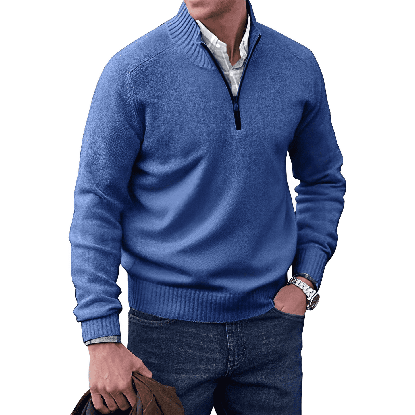 Benoit elegante trui met ritssluiting