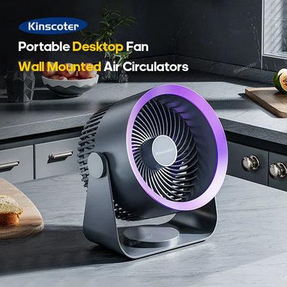 Draagbare roterende ventilator - Compact, krachtig en oplaadbaar