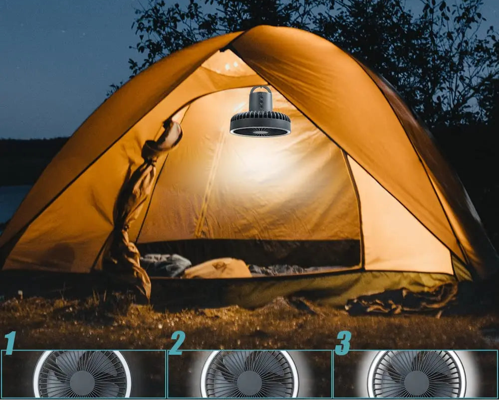 Praktische campingventilator – verkoeling en power voor onderweg